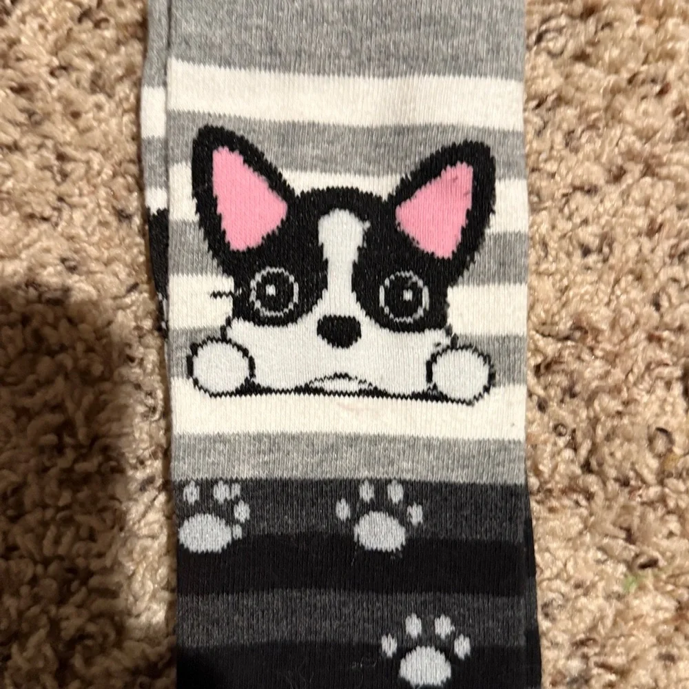 Girls 3 pairs of knee high socks owls bears and puppies